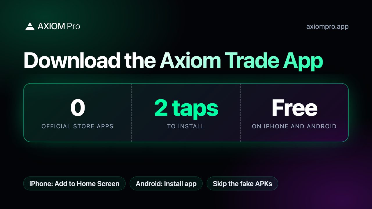 Download the Axiom Trade App: 0 official store apps, 2 taps to install, Free on iPhone and Android