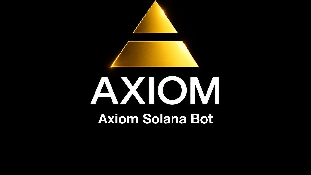 Axiom Solana Bot, over the gold Axiom logo